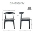 thumbnail image 2 of Dayalane Mid Century Modern Dining Chairs Set of 2,Faux Leather Upholstered Farmhouse Chairs with Open Back,Side Dining Chairs with Natural Wood Legs for Dining Room, Kitchen, Restaurant,Black, 2 of 8