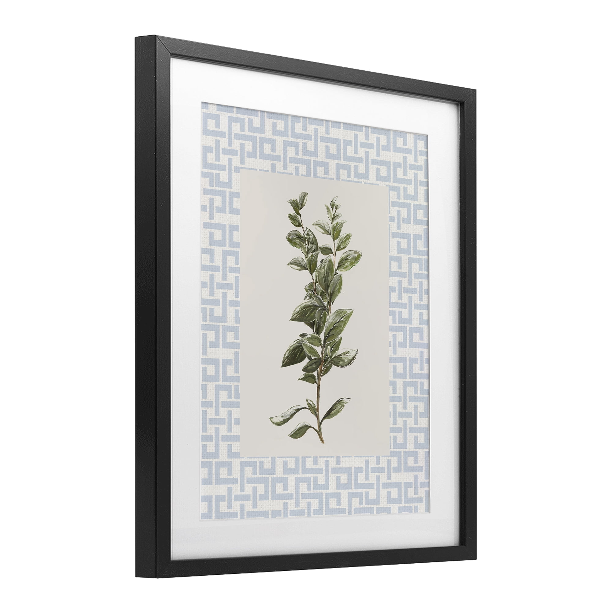 Stupell Industries Fresh Herb on Geometric Black Framed Print Under Glass, design by Diannart