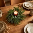thumbnail image 6 of Linnome Christmas Floral Candle Ring Wreath Decor Table Centerpiece Garland for Dining Table Fireplace Party Holiday Tabletop Ornament 10.24x10.24x1.97in, 6 of 6