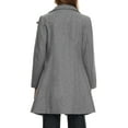 thumbnail image 3 of INSPIRE CHIC Women's Winter Pea Coat with Pockets Stand Collar Mid-Length Zip Up Trench Coats, 3 of 5