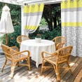 thumbnail image 3 of Outdoor Curtains for Patio Waterproof Yellow Grey Leaves Indoor/Outdoor Curtain Tiebacks Stitching Stripes Privacy Curtain Sun Block Grommet Drapes for Pergolas Gazebo Porch 2 Panel 54x108 Inch, 3 of 9