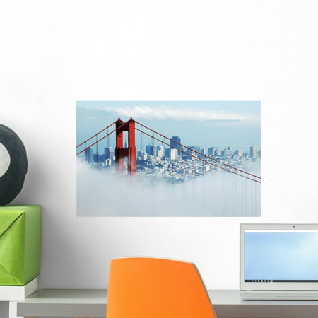 Golden Gate San Francisco Wall Mural by Wallmonkeys Peel and Stick Graphic (18 in W x 11 in H)