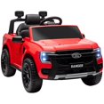 thumbnail image 1 of Qaba Ford Ranger Licensed 12V Ride on Car with Rear Storage, Red, 1 of 10