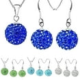 thumbnail image 3 of Kripyery 2Pcs/Set Women Ball Shaped Charm Rhinestone Hook Earrings Necklace Jewelry Gift, 3 of 8