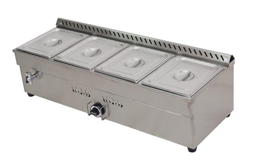 TECHTONGDA Propane Gas BainMarie Buffet Food Warmer Food Heating Steam Table 4Pan