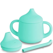 Silicone Baby Sippy Cups | 3 Stages Training Cup Straw Cup for Infants Toddlers and Kid | 6 oz 1 Pack Kids Water Bottles for Toddlers 1-3