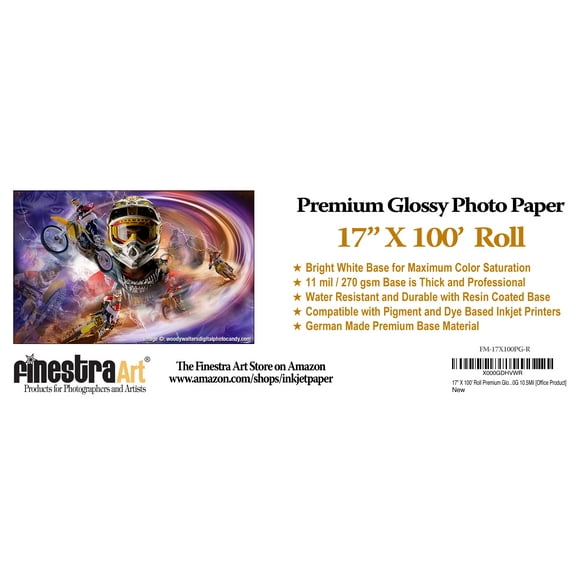 17" X 100' Premium Glossy Inkjet Photo Paper - Roll