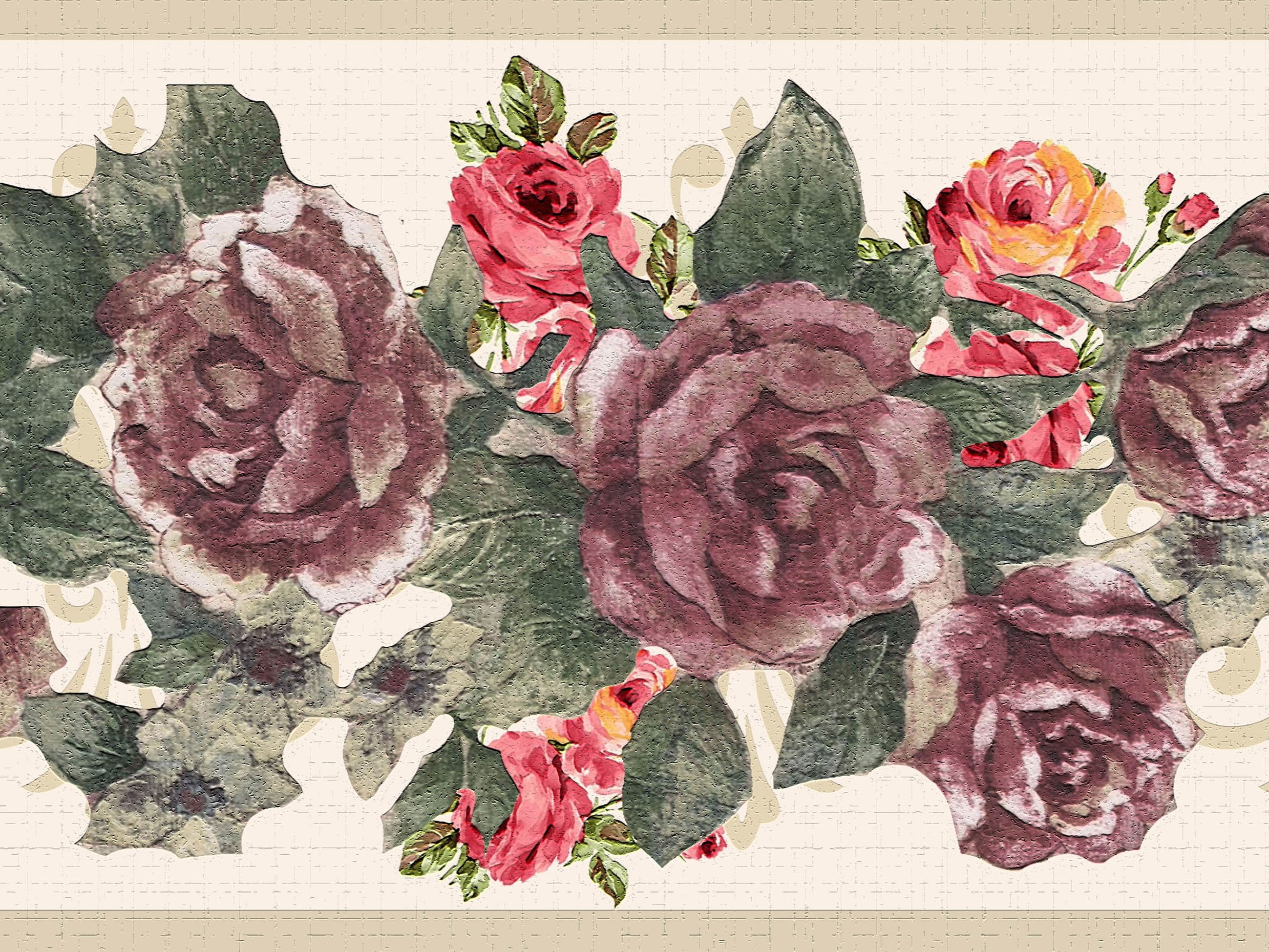 Dundee Deco DDAZBD9098 Schil en Stok Behang Border - Bloemen Bruin Beige Bloemen Wijnstokken Muur Border Retro Design, 15 ft x 7 inch (4,57 m x 17,78 cm), Zelfklevend