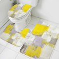 thumbnail image 3 of Yellow Bath Mat 3 Piece Bathroom Rug Set, Modern Geometric Grey Oil Painting Abstract Non Slip Bath Rug Contour Mat and Toilet Lid Cover, Absorbent Shower Mats Soft Bath Rugs and Mats Sets, 3 of 8