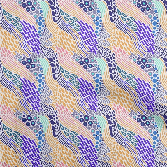 oneOone Cotton Poplin Twill Purple Fabric Abstract Geometric Dress Material Fabric Print Fabric by The Yard 56 Inch Wide