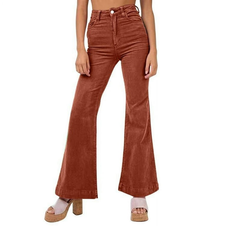 Womens Corduroy Pants Flare Stretch Elastic Wide Leg Jeans Womens Corduroy Pants Flare Stretch Elastic Wide Leg Jeans