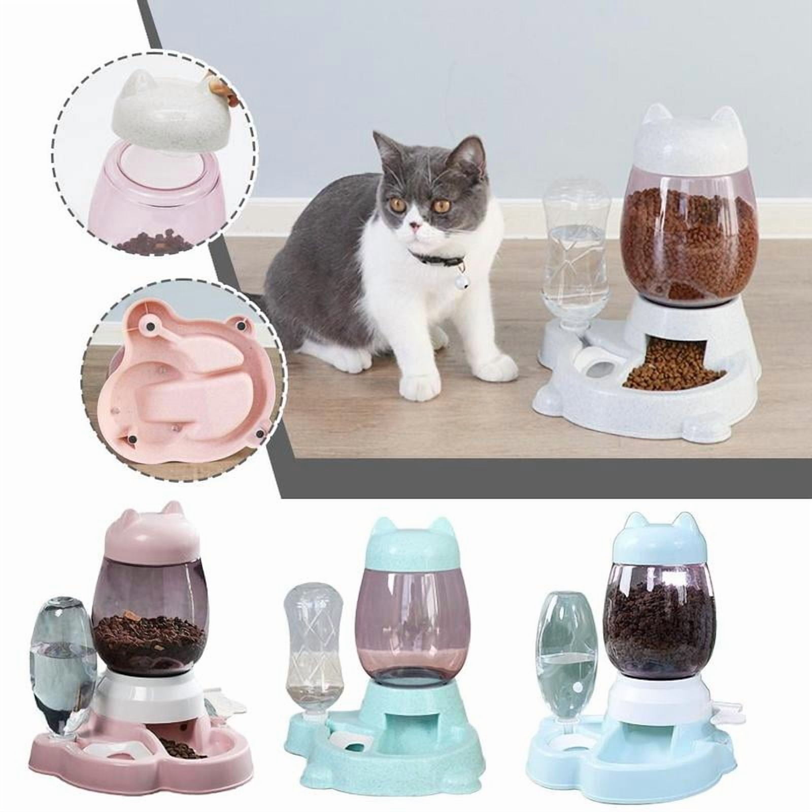 Cat bowl automatic feeder Automatic Dog Feeder Dog Cat Food Bowl With Water Fountain Large Capacity Pet Food Storage Dispenser