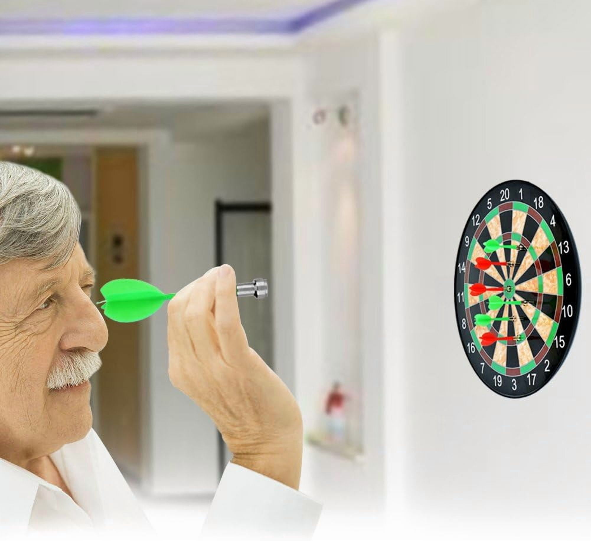 Bestyol Dartboard, 17" Magnetic Dartboard with 12 Magnets Darts Arrows in 2 Colors for Children and Adults