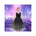 thumbnail image 2 of Sunny Fashion Girls Dress Black Velvet Starry Dot V Back Tulle Concert Formal Evening Special 10 Years, 2 of 8