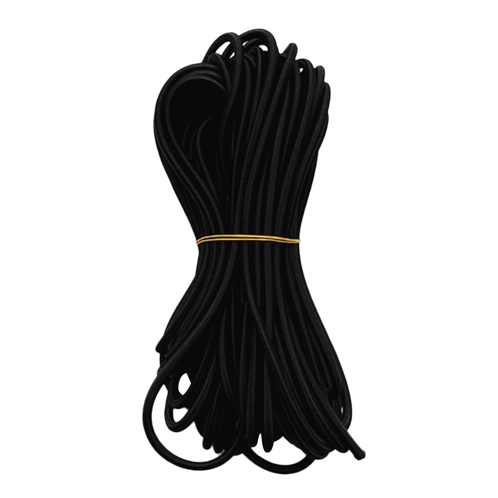 5mmx20m Strong Rubber Elastic Bungee Rope for Boating Sailing Camping Black 
