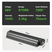 Yose Power 48V 14Ah Pace 500.2 500.3 Ebike Battery Aventon Electric Bike Battery (Without Charger)