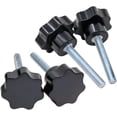 thumbnail image 3 of 10pcs M6x40 threaded clips Black plastic star button knob for machine tools, 3 of 5