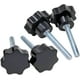 thumbnail image 3 of 10 Uds M6x40 perilla de sujeción de rosca perilla de plástico negro en forma de estrella perilla de tornillo para máquina herramienta, 3 of 5