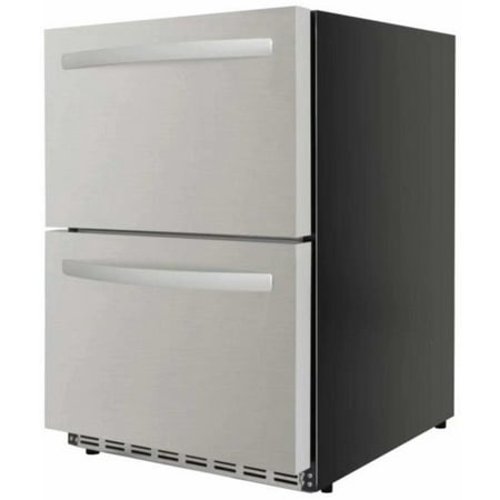 Counter Depth Stainless Refrigerator - ThorKitchen 24 Inch Outdoor Built In Counter Depth Refrigerator with 5.3 cu. ft. Capacity, in Stainless Steel HRF2401U