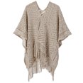 thumbnail image 2 of APEXFWDT Knit Shawl Wrap for Women Ladies Fringe Knitted Poncho Cardigan Cape Shawl for Women Open Front Cardigan Sweaters Scarf Ponchos Wraps, 2 of 3