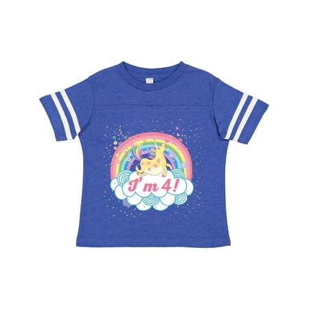 

Inktastic 4th Birthday Unicorn Rainbow Cute Girls Gift Toddler Toddler Girl T-Shirt