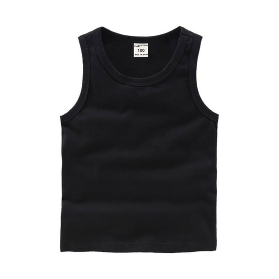 Zanarzt Toddler Baby Boys Girls Solid Tank Tops Toddler Baby Girls Solid Tank Tops T Shirts Undershirts Cotton Summer Sleeveless Vest Black,12-18 Months