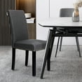 thumbnail image 3 of Giantex Fabric Dining Chairs Upholstered Nailhead Trim,Wood,Sponge,Linen Fabric,Home, Restaurant and Cafe use, 3 of 5