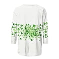 thumbnail image 4 of St Patrick's Day T Shirt for Womens Green Leaf Print Irish 3/4 Sleeve Loose Pullover Tops, 4 of 5