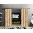 thumbnail image 3 of Sturdy Double Barn Door 36 x 96 inches with | Planum 0016 Oak with Frosted Glass | Stainless Steel 13FT Rail Hangers Heavy Set | Solid Panel Interior Doors, 3 of 6