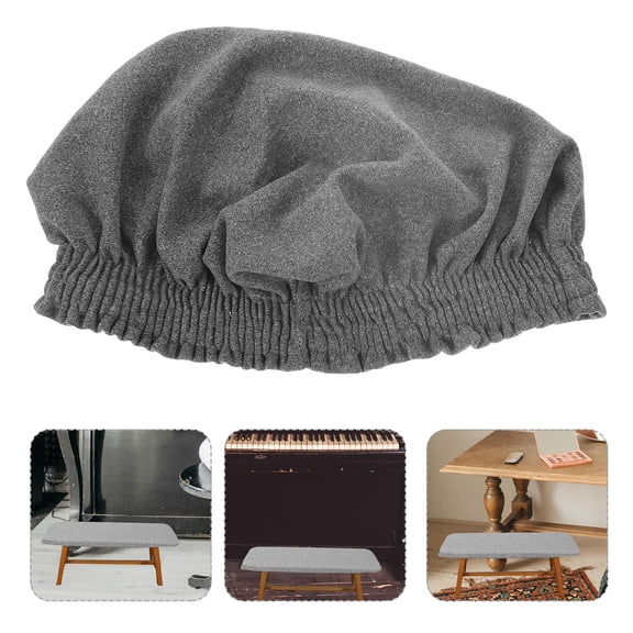 ELAYARD Stretchable Dark Grey Polyester Piano Stool Cover, Protective Bench Seat Cover for Home, Dining Room Furniture