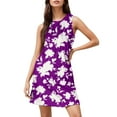 thumbnail image 1 of WILLBEST Vestido Midi De Verano Para Mujer, Informal, Estampado, Moda De Playa, Elegante, Flotante, Largo Medio, Cuello Redondo, Sin Mangas, 1 of 3