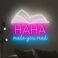 thumbnail image 2 of Handmadetneonsign Haha Made You Read Neon Sign, Bookish Wall Art Decor, Bookworm Room Wall Decor 51304, 2 of 5
