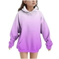 thumbnail image 2 of SERTG Kids Winter Top Gradient Glitter Casual Printed Hoodie Long Sleeves with Pockets Hoodie Top for Children 4-14 Years(Purple,7 Years), 2 of 9