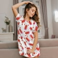 thumbnail image 3 of Naloa Crayfish And Hearts Print Women Nightgowns,Womens Loungewear,Short Sleeve Sleepwear,Comfy Ladies Nightdress, 3 of 6