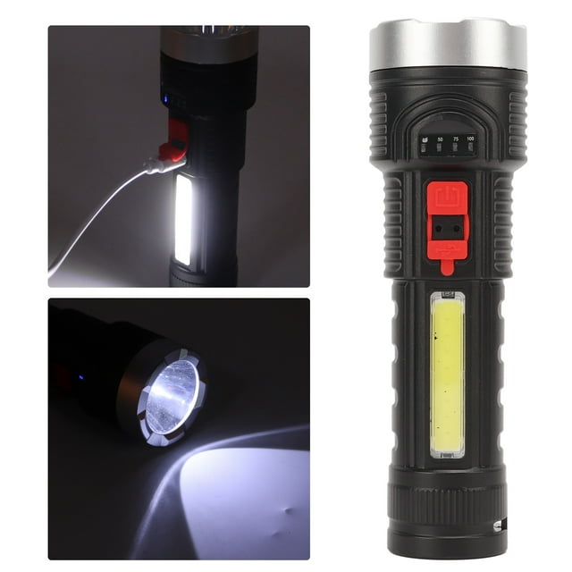 Luz de Flash Brillante, Portátil Portátil Resistente Al Agua Cargo USB USB Linterta Recargable De 1200 Mah Batería Para Pescar