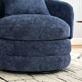 thumbnail image 6 of S-HOME 30 Inch Swivel Barrel Accent Chair with Pillow in Soft Gray Chenille for Reading Room and Lounge Use，Navy, 6 of 9