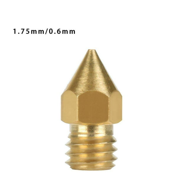 3D Printer Nozzle Brass Extrude Head Mini Portable nozzle firm printer Brass Nozzle Firm Printer Thread, 0.6mm/1.75mm