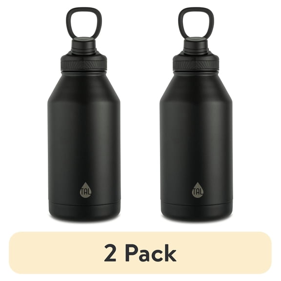 (2 pack) TAL 64oz Stainless Steel Ranger Water Bottle, Black