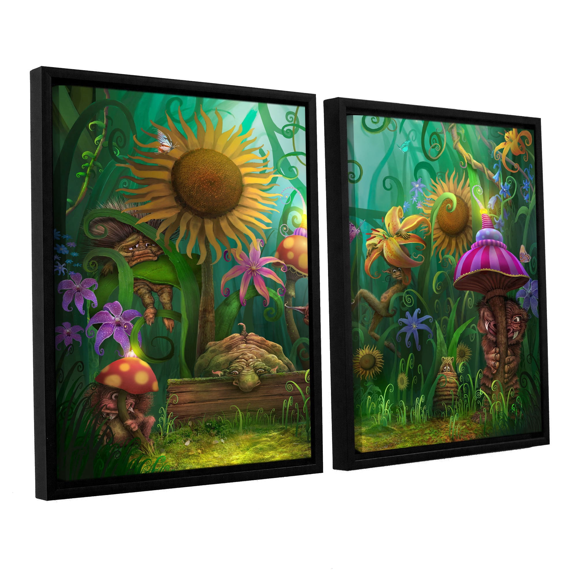 ArtWall Philip Straub "Meet the Imaginaries" 2-Piece Floater Framed Canvas Set