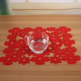 thumbnail image 2 of 4PCS Coupe Fleur Forme Feutre Napperons Table Décoration Rouge, 2 of 4