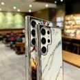 thumbnail image 4 of SaniMore for Samsung Galaxu S22 Ultra 6.8" 2022 Case, Shockproof TPU Bckplane Marble Pattern Stylish for Girls Women Plating Design Anti-drop Slim & Lightweight Anti-slip Bumper, Pattern-C, 4 of 6