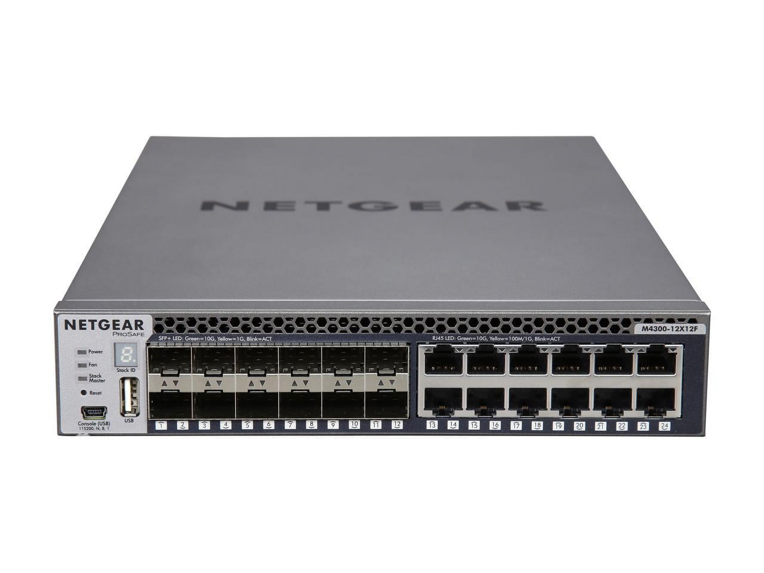 NETGEAR ProSAFE M4300-12X12F Stackable 10 Gigabit 24-Port Managed Switch (XSM4324S-100NES) - image 3 of 8