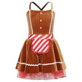 thumbnail image 3 of YiZYiF Kids Girls Christmas Gingerbread Dress Ballet Dance Tutu Dress Holiday Cookie Roleplay Party Dress Up Brown 10, 3 of 7