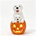 thumbnail image 5 of Halloween Pumpkin Dog Figurine Light, Cute Dog with Pumpkin Resin Lamp, Spooky Tabletop Decor for Home Shelf Party (9.06x5.51x5.51in), 5 of 8