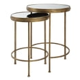 thumbnail image 2 of 15, 18 Inch Set of 2 Nesting Accent Tables with Mirrored Tops, Modern, Gold- Saltoro Sherpi, 2 of 4