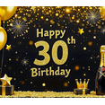 thumbnail image 4 of Black Background Golden Glitter Happy 30th Birthday Banner Party Supplies Backdrop Photography Props for Birthday Party Celebration Decorations Balloon Event Photo Booth, 4 of 8