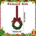 thumbnail image 3 of Mini Christmas Wreaths for Cabinet Kitchen Windows Decors Bulk with Red Bow Small Artificial Norfolk Farmhouse Wreaths with Berry Pine Cone for Fireplace Front Door Porch Wall Hanging, 3 of 6