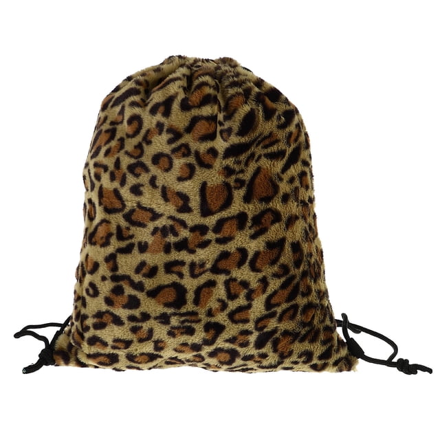 Minkissy 1Pack Leopard Print Drawstring Backpack for Women Large Capacity for Travel