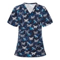 thumbnail image 1 of Pompotops Mode Femmes Été en Vrac Imprimé Col Rond T-Shirt Manches Courtes Casual Chemisier, 1 of 7