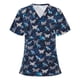 thumbnail image 1 of Pntutb Blusa de uniforme de trabajo con cuello en V y manga corta para mujer Pntutb Pntutb-5454, 1 of 3